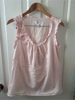 LOFT Anne Taylor Light Pink Scoop Neck Sleeveless Top
